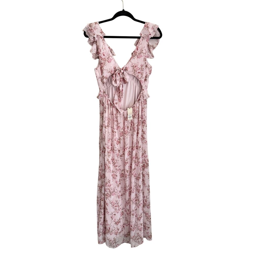 Audrey Parks Francesca's Floral Maxi Dress M Pink Cottage Feminine Romantic NWT - Picture 8 of 9